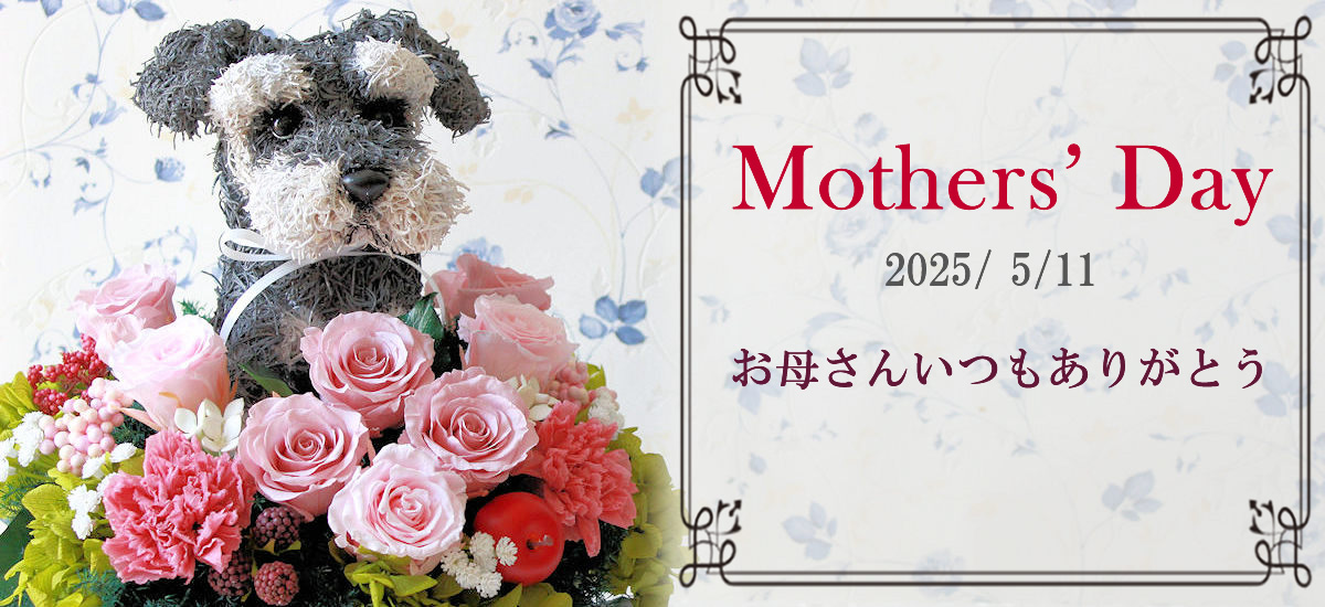 犬好き母の日犬花 猫好き母の日 猫花