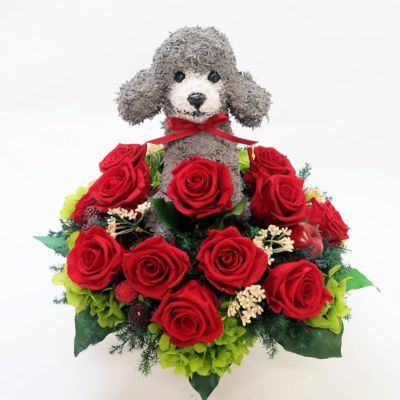 愛犬家・愛猫家の結婚祝いにオリジナル高級ペットグッズフラワーギフト -アトリエ花倶楽部