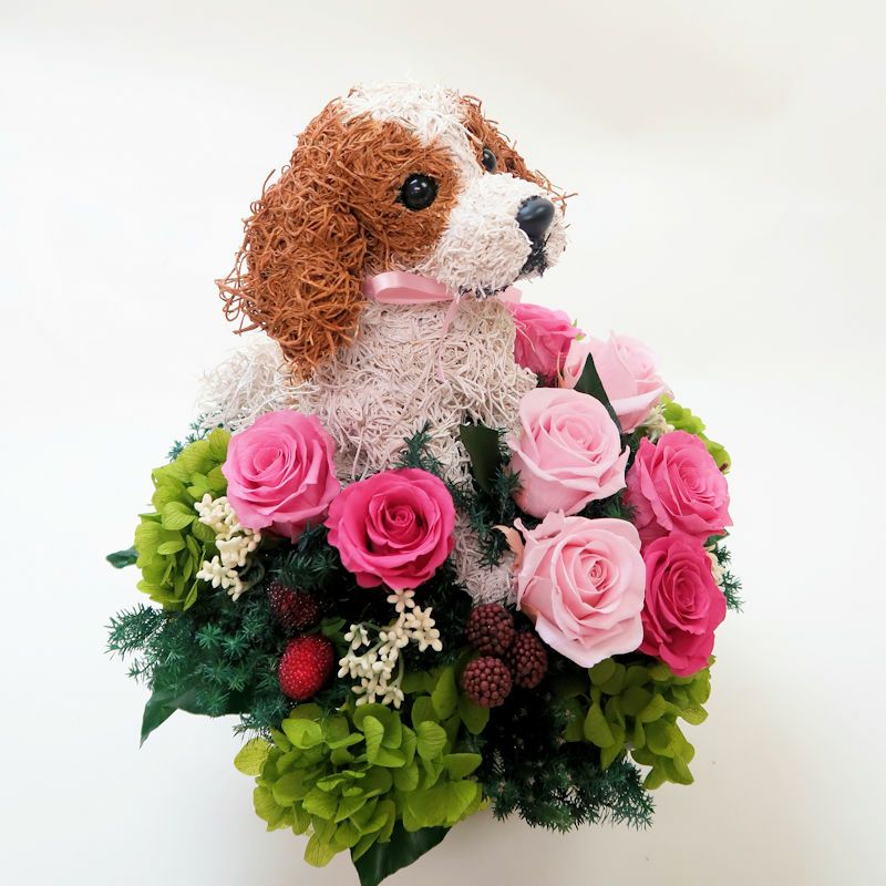 プリザーブドフラワー犬