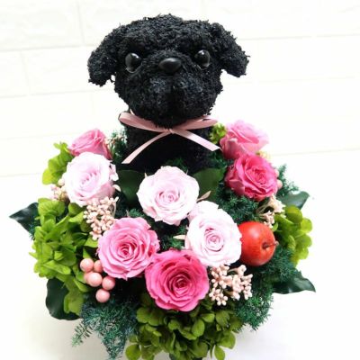 ペットのお供え花・ペットのお悔やみ 癒しの花 犬猫トピアリーフラワー