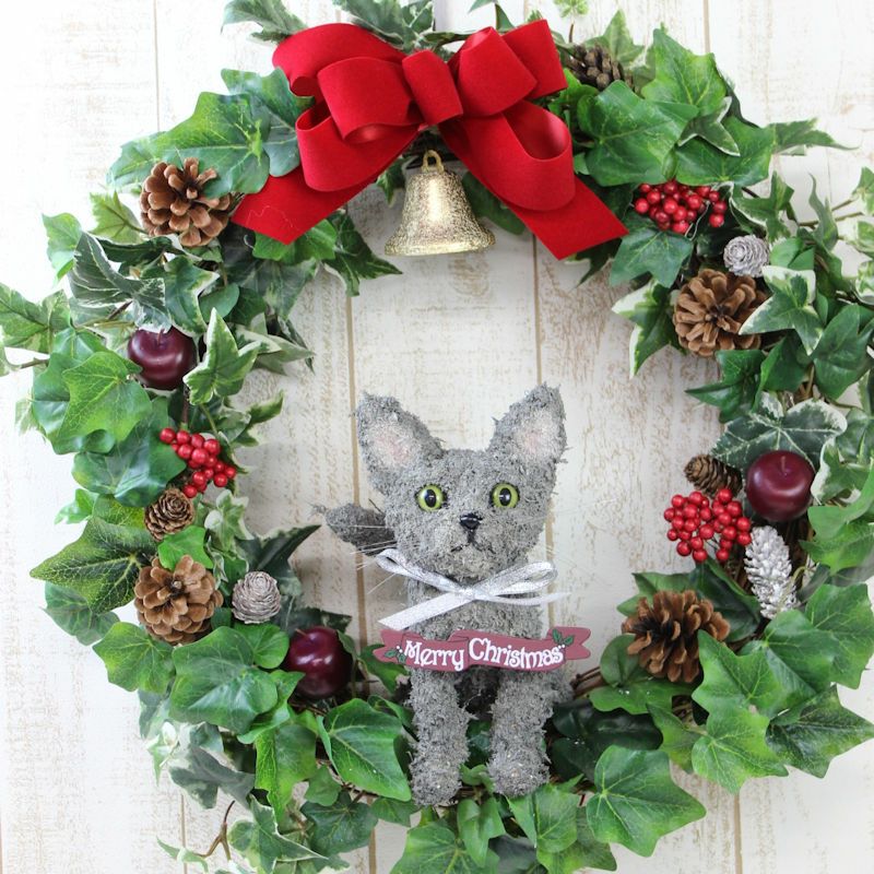 クリスマスリース猫好き