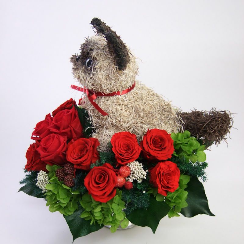 プリザーブドフラワー猫