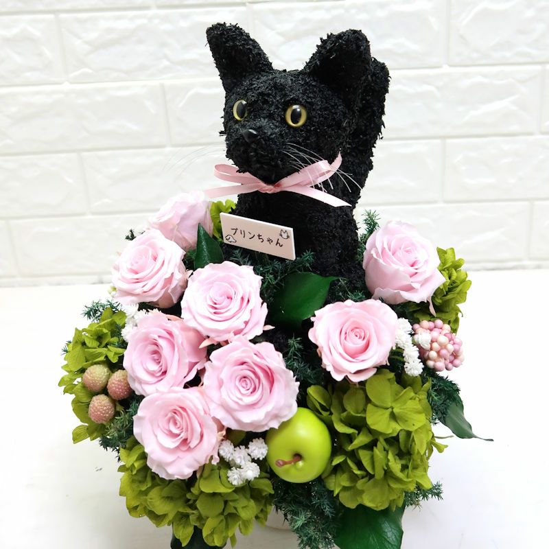 黒猫　プリザーブドフラワー