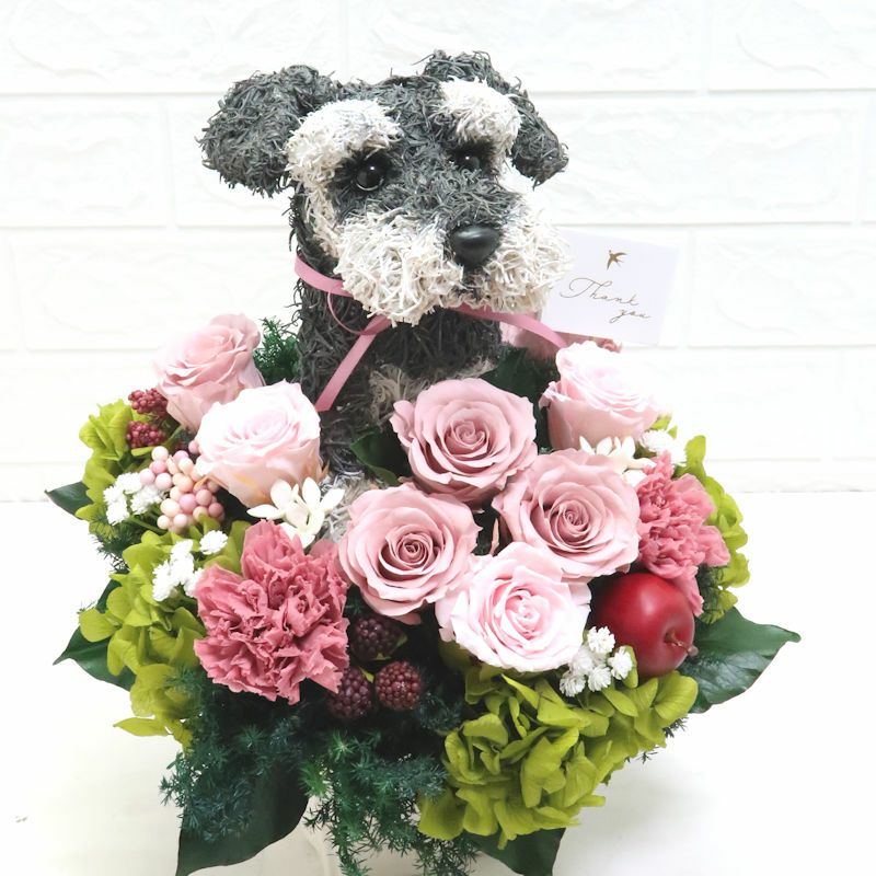 母の日犬　フラワーギフト