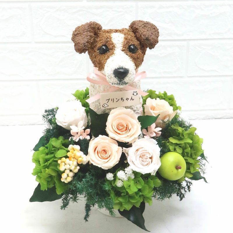 ジャックラッセルテリア　花